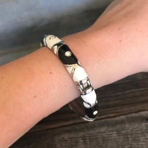 Black and White Hinge Bangle